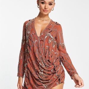 ASOS Design embellished shift mini dress